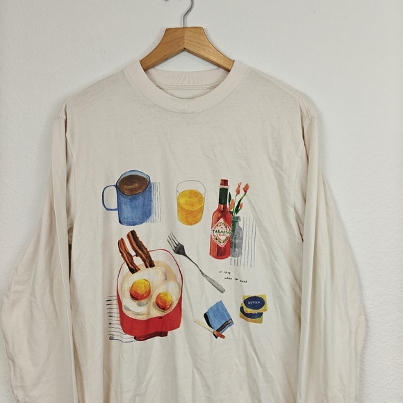 AYR Maggie Cowels Long Sleeve Breakfast Tee "I'll Sleep When I'm Dead" Cotton XS - Picture 5 of 16